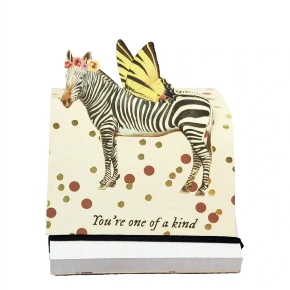 Punch Studio One of a Kind Butterfly Zebra Bungee Pop Up Mini Pocket Notepad